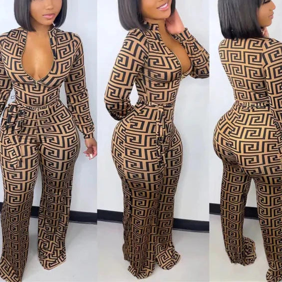 Printed Tight Jumpsuits