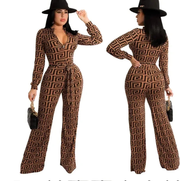 Printed Tight Jumpsuits