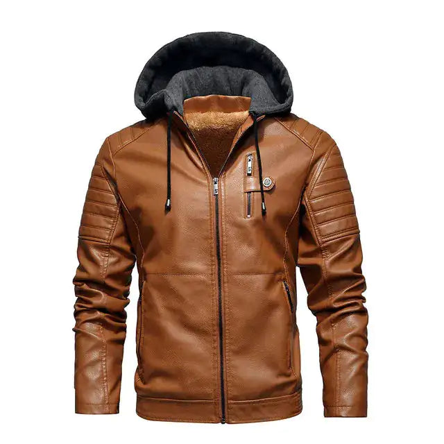 Men's Hooded Leather Jackets