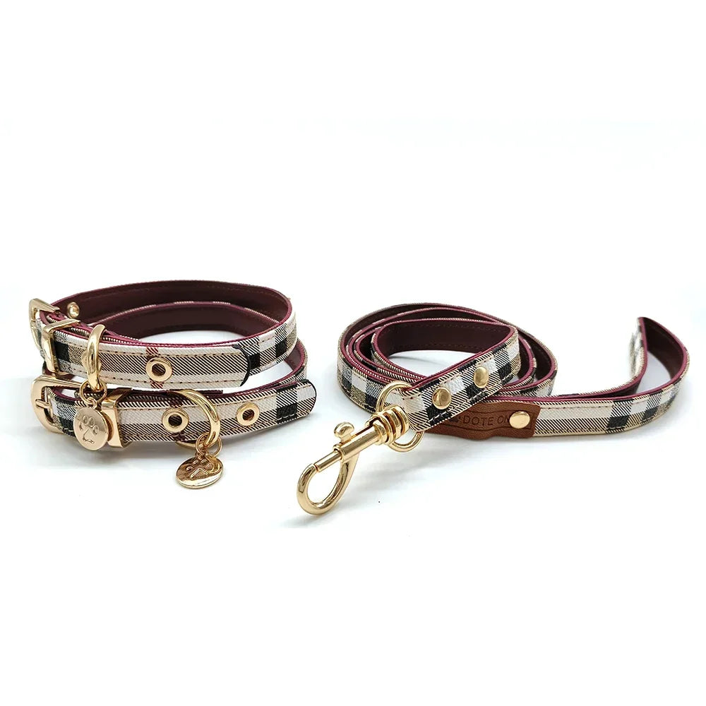 Leather Pet Collar Set