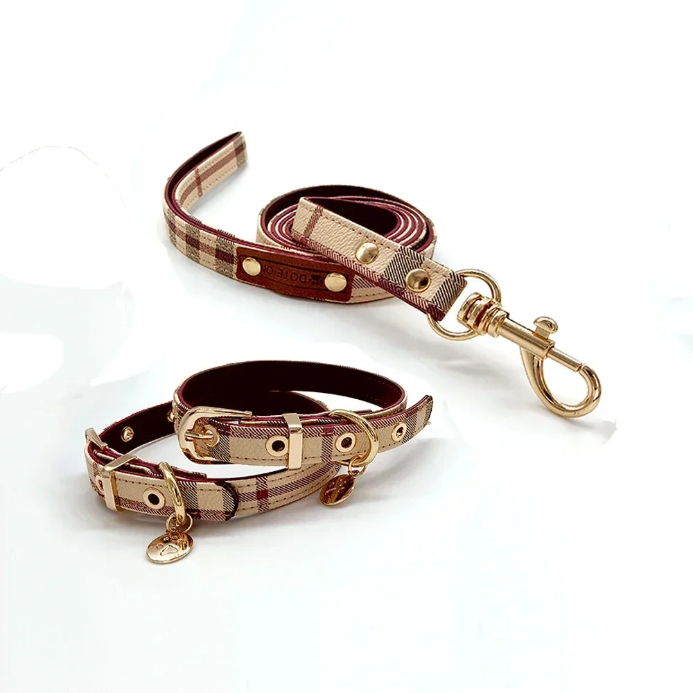 Leather Pet Collar Set